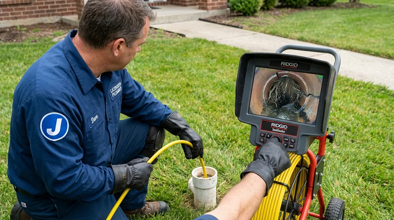 Sewer camera inspection being performed by Johns Plumbing LLC in El Reno